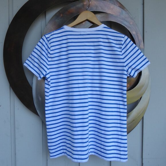 Ralph Lauren Women's Striped Tee with zippered shoulder - Picture 3 of 3